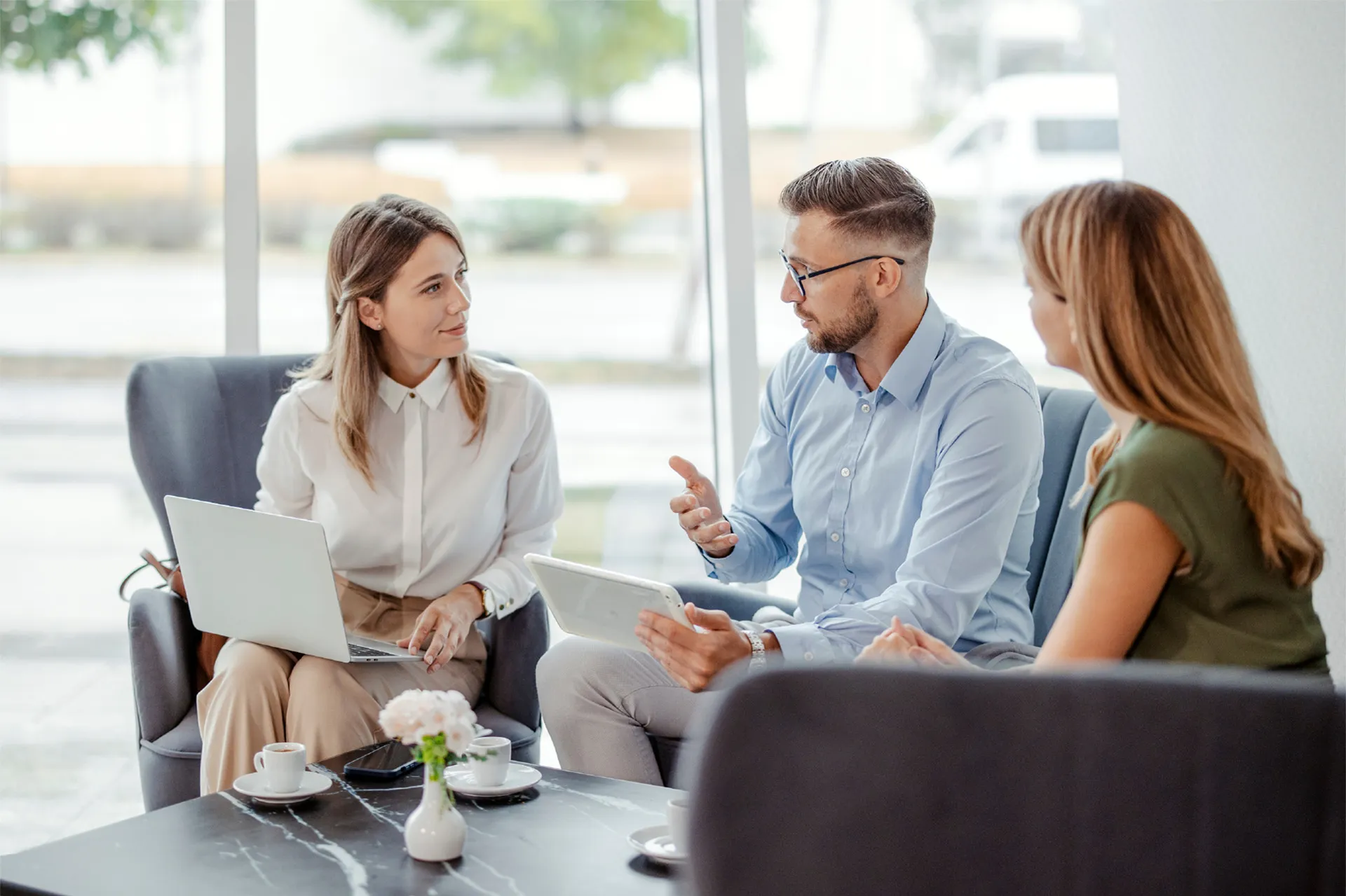 team members in meeting